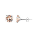 Sterling Silver Zirconia Earrings, Champagne, 3 - 8 mm