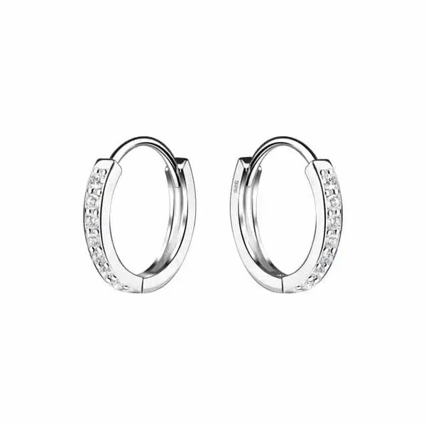 Hopeiset rengaskorvakorut zirkoneilla Trendi Koru