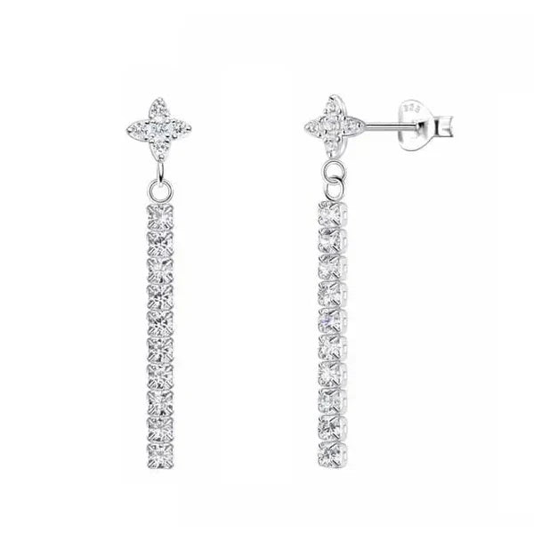 Hopeiset roikkuvat korvakorut kirkkailla zirkoneilla Trendi Koru