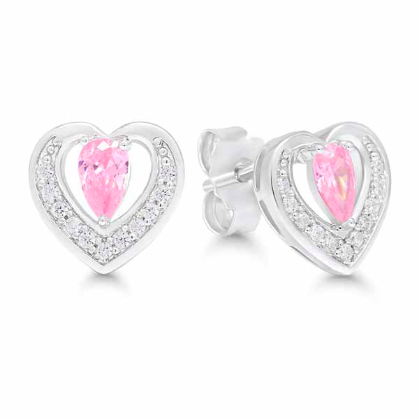 Hopeiset sydänkorvakorut BOL-E1028Zpink