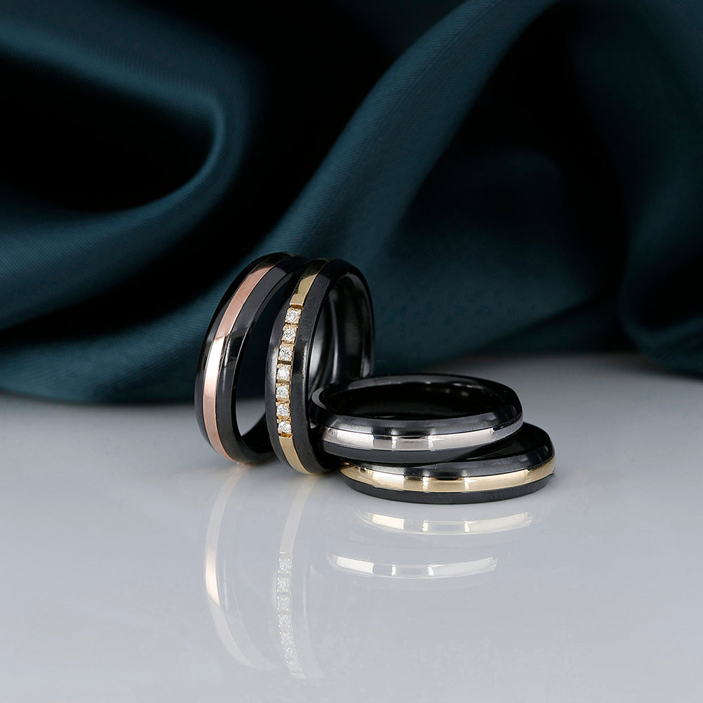 Kohinoor Duetto Black Edition musta kihlasormus 006-093V