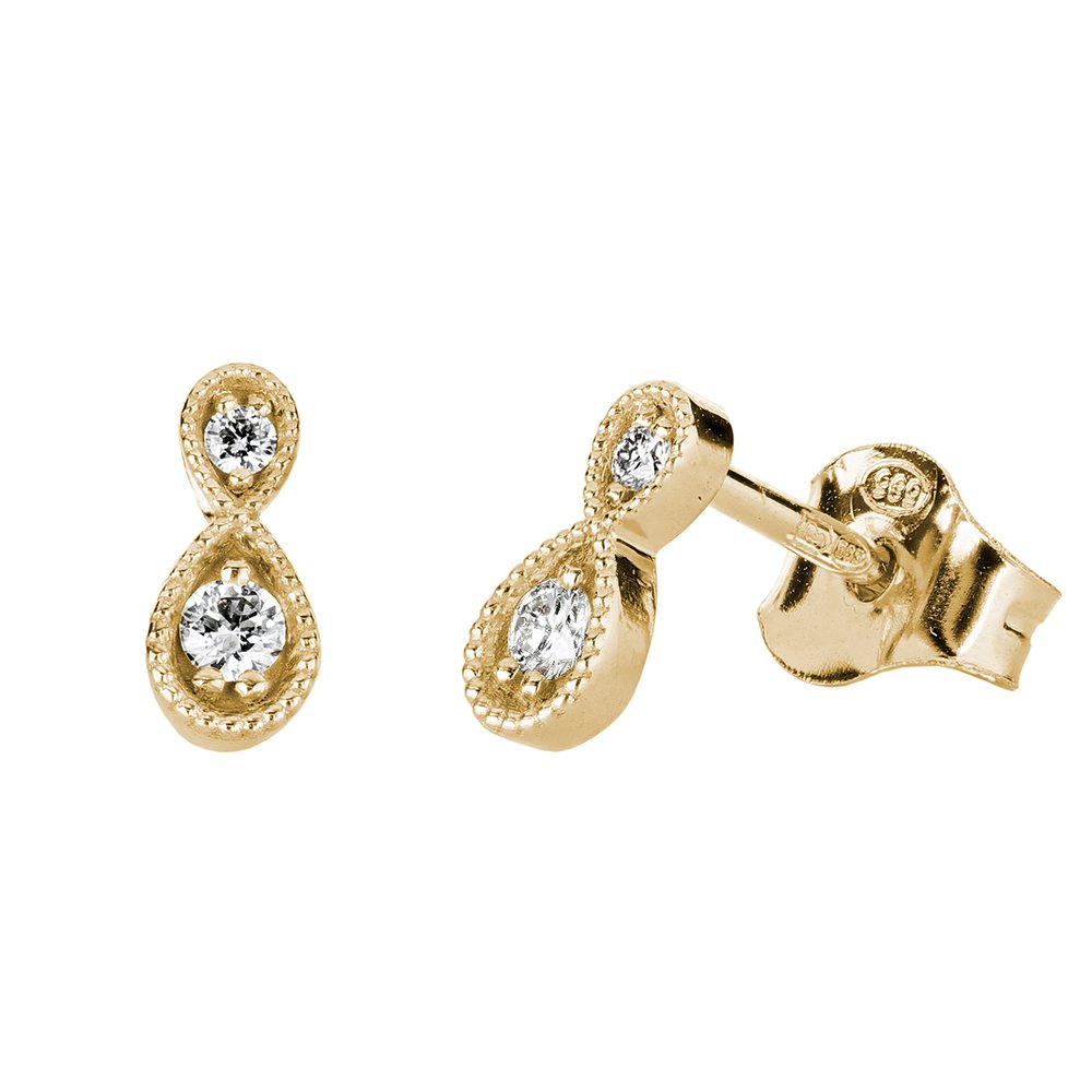 Kohinoor Clara 0,08 ct timanttikorvakorut keltakulta 14k 143-269-08 – tuotekuva