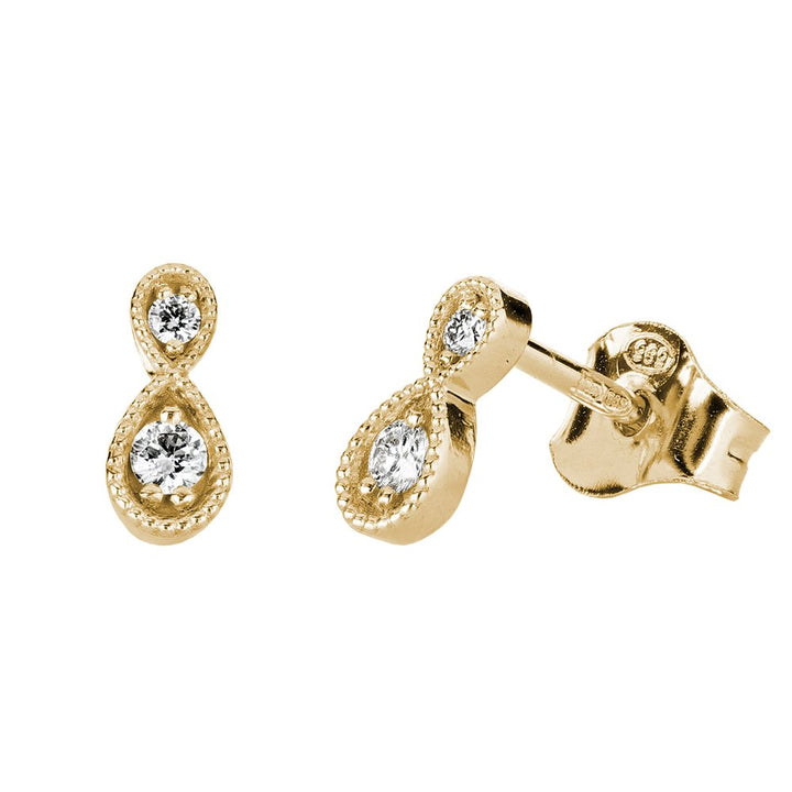 Kohinoor Clara 0,08 ct timanttikorvakorut keltakulta 14k 143-269-08 – tuotekuva