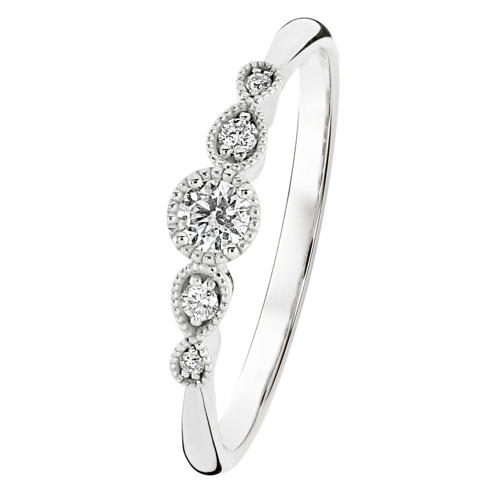 Kohinoor Clara 0,13 ct timanttisormus valkokulta 14K 033-269V-13 – tuotekuva