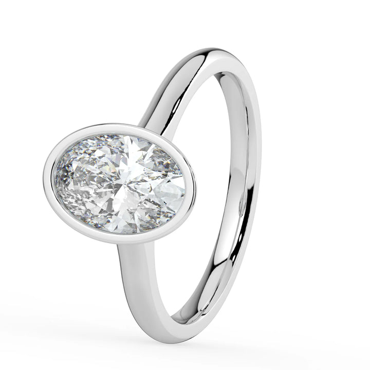 Kohinoor Ellen Bezel 1,00 ct laboratoriotimanttisormus valkokulta 033L-818V-100 – kuva 4
