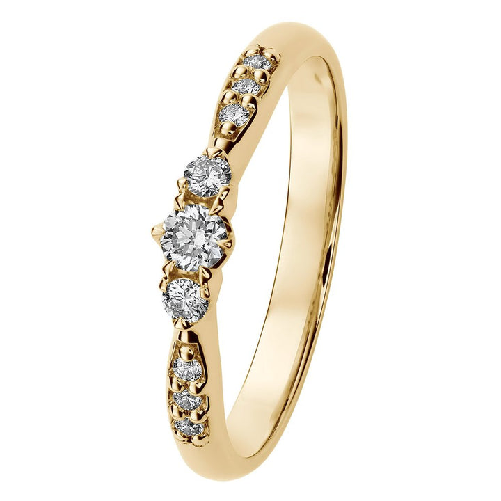 Kohinoor Helene 0,22 ct timanttisormus keltakulta 14K 033-235K-22 – tuotekuva