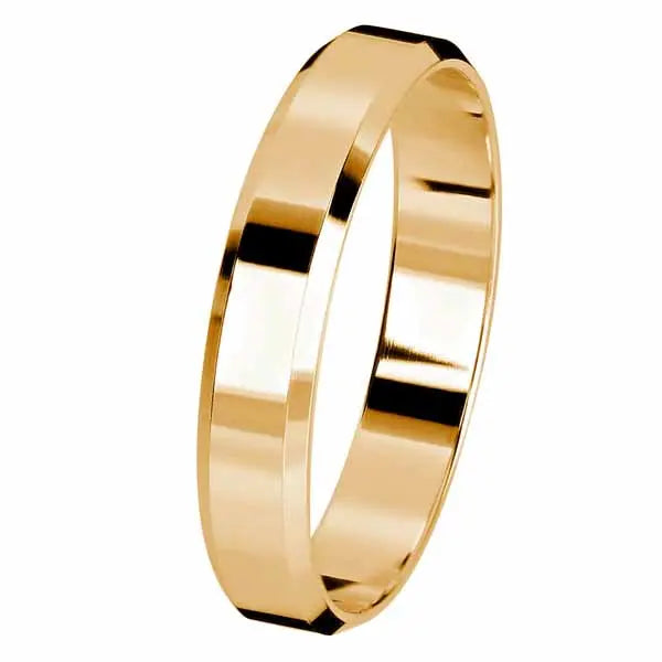Kohinoor keltakultainen kihlasormus viisteflakka 4 mm 003-614