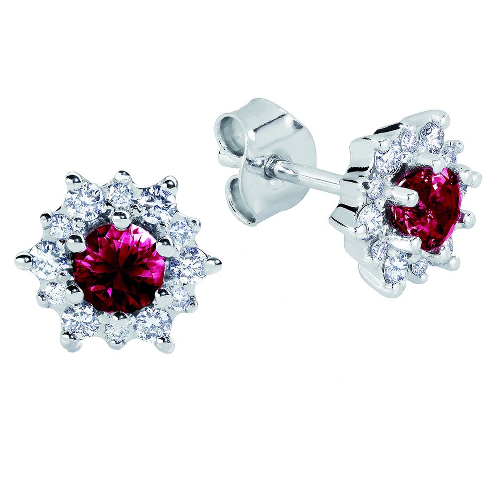 Kohinoor Kuura 0,30 ct rubiinitimanttikorvakorut valkokulta 14k 143-268VR-30 – tuotekuva