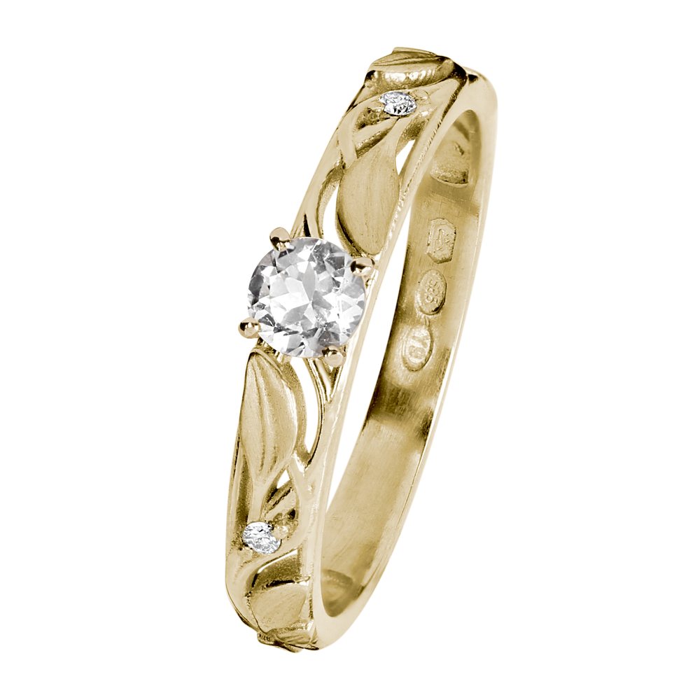 Kohinoor Ofelia 0,02 ct timanttisormus keltakulta 14K 033-480T-02 – tuotekuva