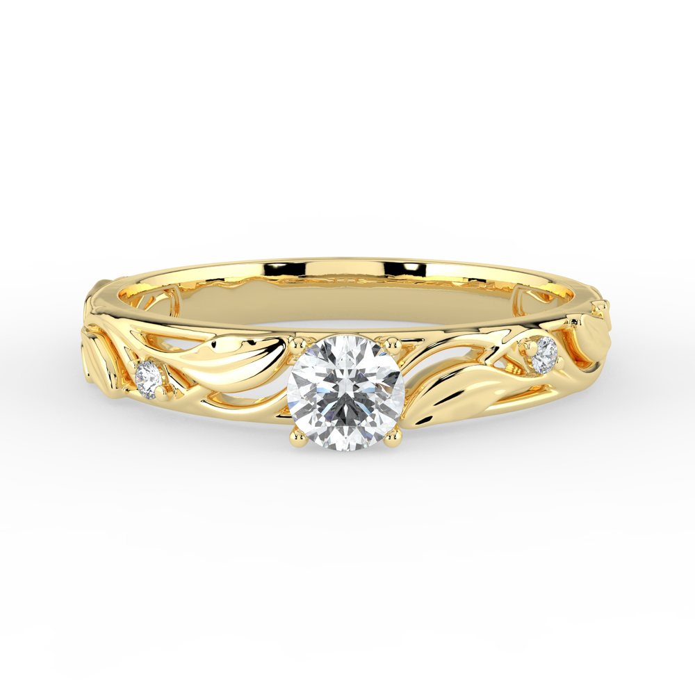 Kohinoor Ofelia 0,02 ct timanttisormus keltakulta 14K 033-480T-02 – tuotekuva 4