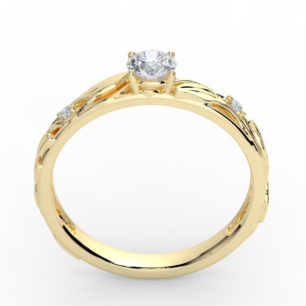 Kohinoor Ofelia 0,02 ct timanttisormus keltakulta 14K 033-480T-02 – tuotekuva 5