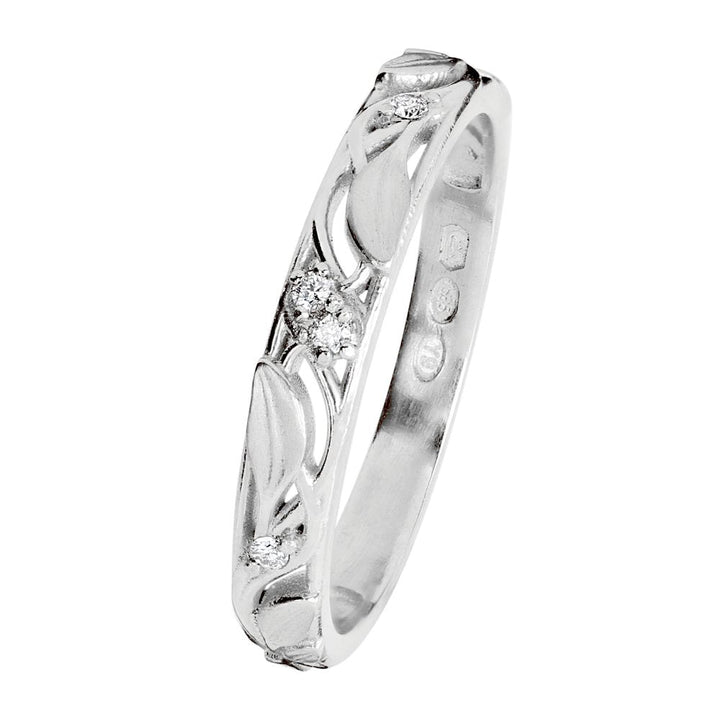 Kohinoor Ofelia 0,04 ct timanttisormus valkokulta 14K 033-480V-04 – tuotekuva