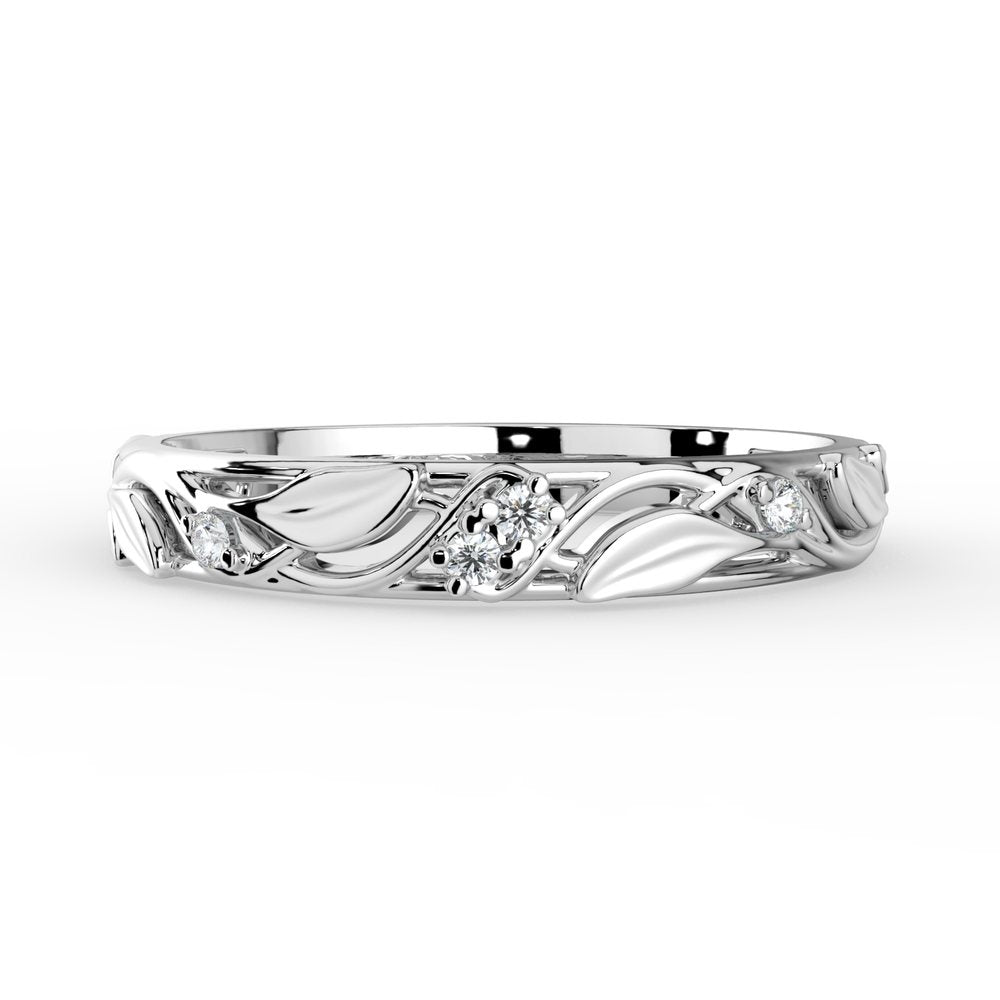 Kohinoor Ofelia 0,04 ct timanttisormus valkokulta 14K 033-480V-04 – tuotekuva 3