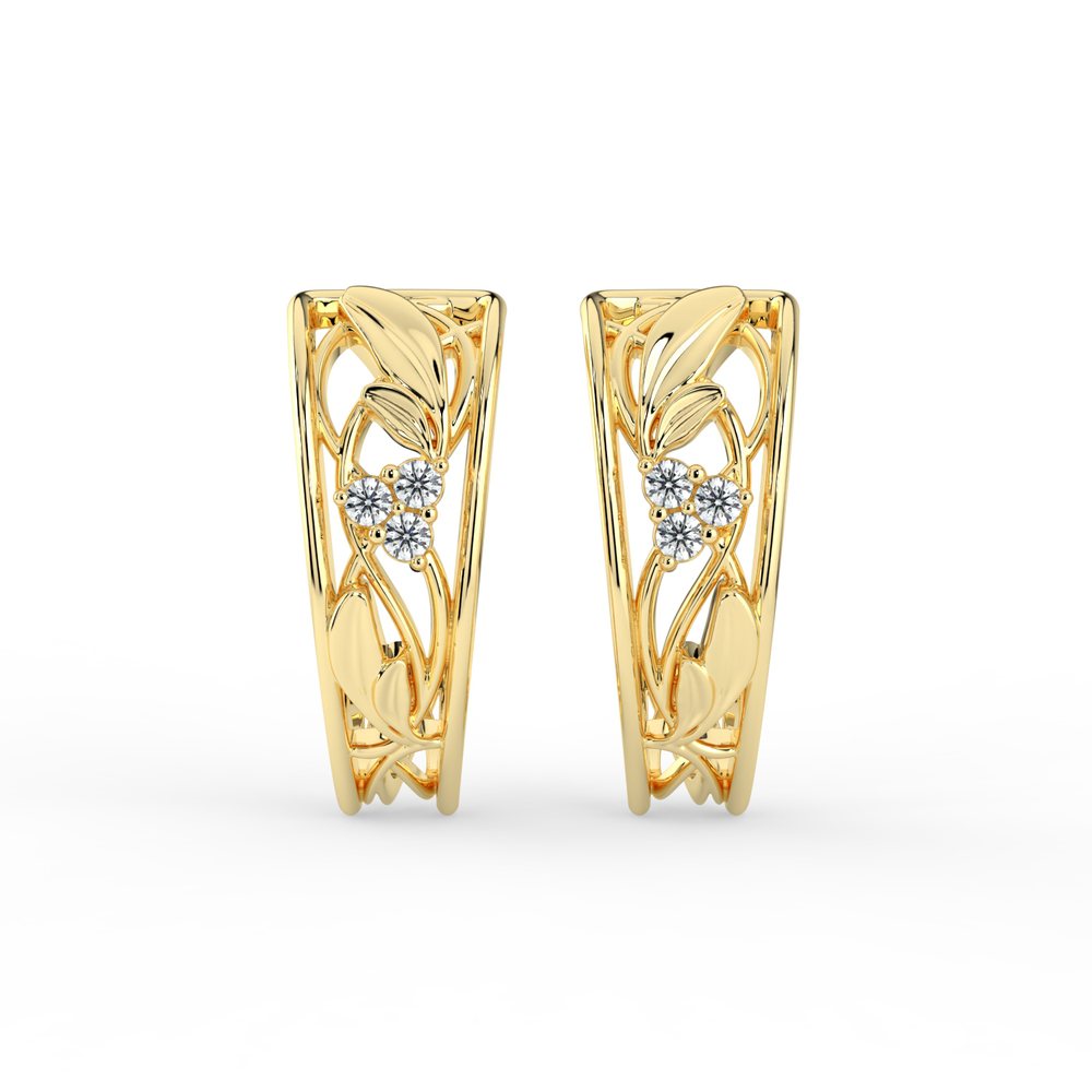Kohinoor Ofelia 0,06 ct timanttikorvakorut keltakulta 14k 143-481-06 – tuotekuva 2