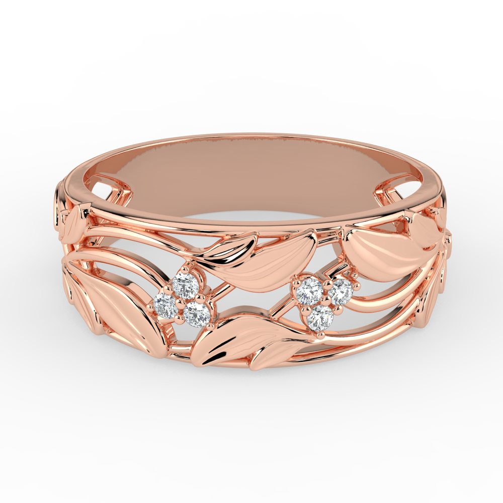 Kohinoor Ofelia 0,06 ct timanttisormus punakulta 14K 033-481P-06 – tuotekuva 4