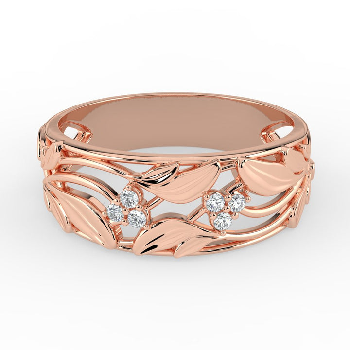 Kohinoor Ofelia 0,06 ct timanttisormus punakulta 14K 033-481P-06 – tuotekuva 4