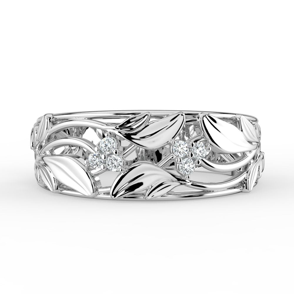 Kohinoor Ofelia 0,06 ct timanttisormus valkokulta 14K 033-481V-06 – tuotekuva 3