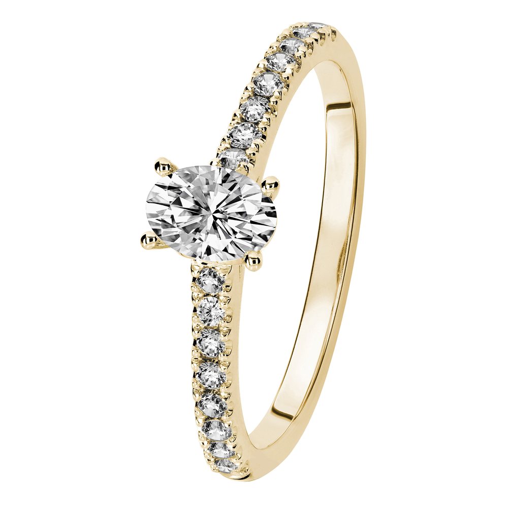 Kohinoor Oval Cut Ellen 0,46 ct timanttisormus keltakulta 14K 033-818K-46 – tuotekuva