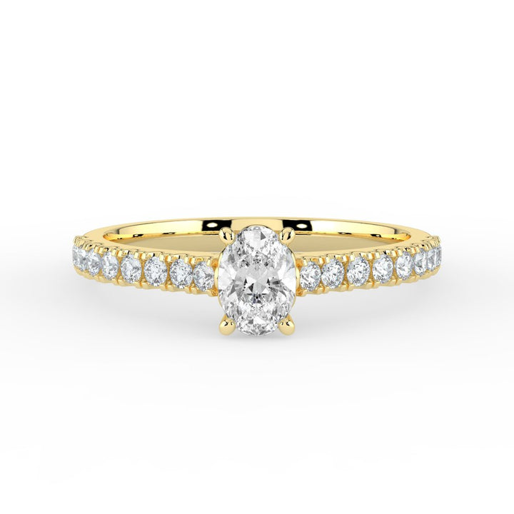 Kohinoor Oval Cut Ellen 0,46 ct timanttisormus keltakulta 14K 033-818K-46 – tuotekuva 3