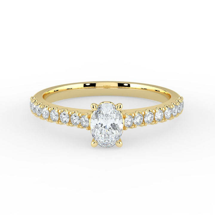 Kohinoor Oval Cut Ellen 0,46 ct timanttisormus keltakulta 14K 033-818K-46 – tuotekuva 4