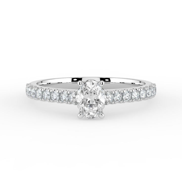 Kohinoor Oval Cut Ellen 0,46 ct timanttisormus valkokulta 14K 033-818V-46 – tuotekuva 3