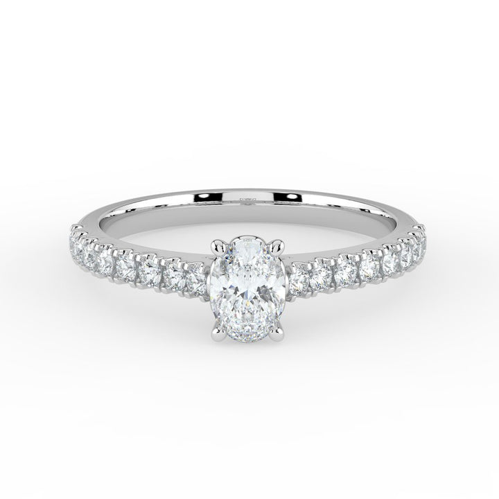 Kohinoor Oval Cut Ellen 0,46 ct timanttisormus valkokulta 14K 033-818V-46 – tuotekuva 4