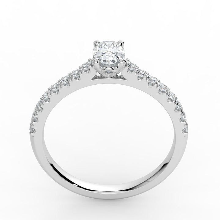Kohinoor Oval Cut Ellen 0,46 ct timanttisormus valkokulta 14K 033-818V-46 – tuotekuva 5
