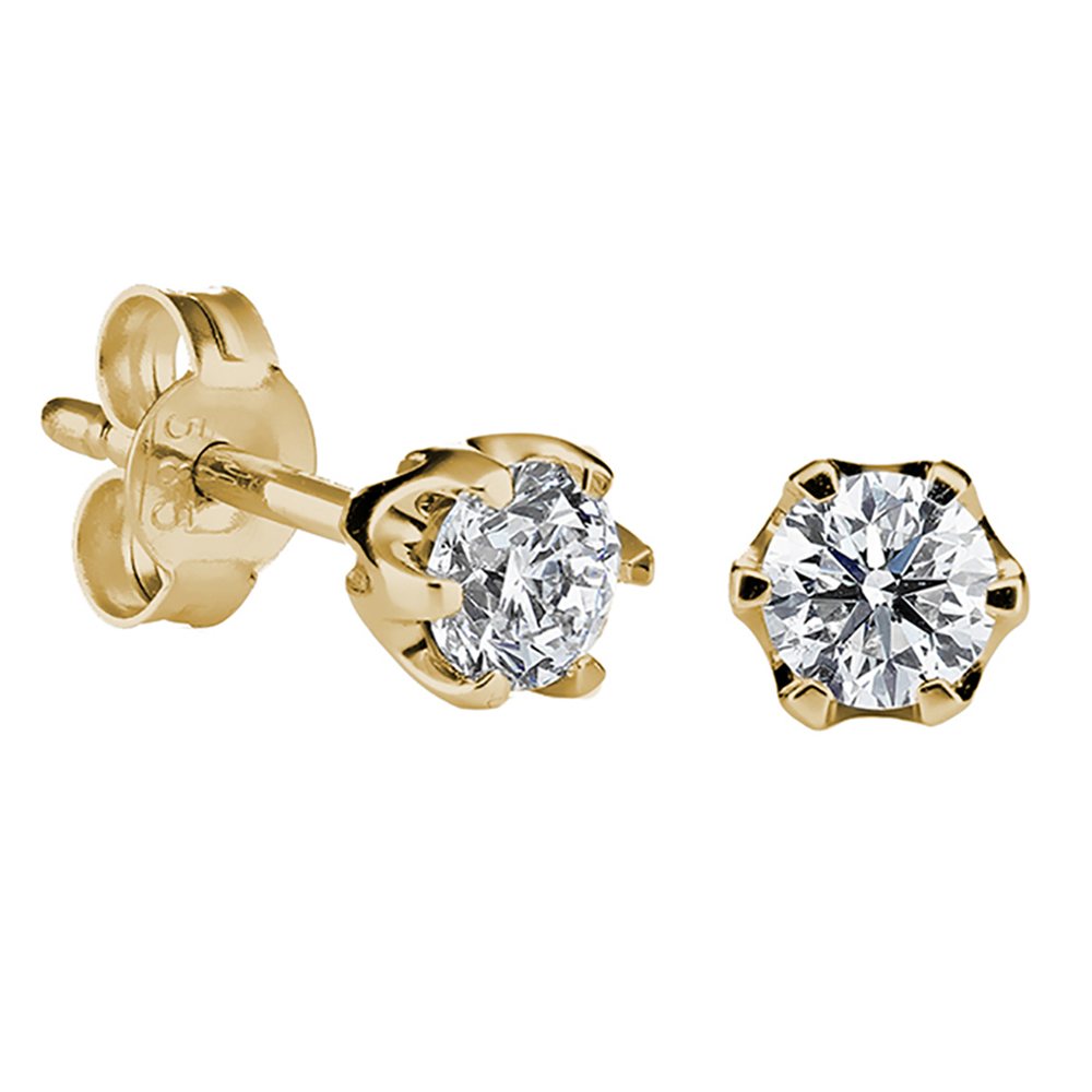 Kohinoor Polaris 0,20 ct timanttikorvakorut keltakulta 14k 143-239-20 – tuotekuva