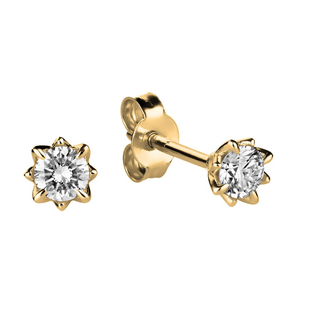 Kohinoor Rosa 0,20 ct timanttikorvakorut keltakulta 14k 143-260-20 – tuotekuva