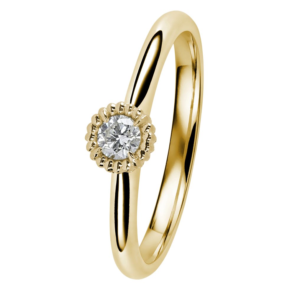 Kohinoor Soma 0,10 ct timanttisormus keltakulta 14K 033-482K-10 – tuotekuva