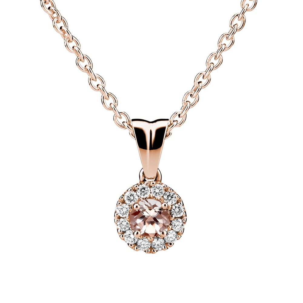 Kohinoor Valerie 0,12 ct morganiittitimanttiriipus punakulta 14k 123-264P-12MO – tuotekuva