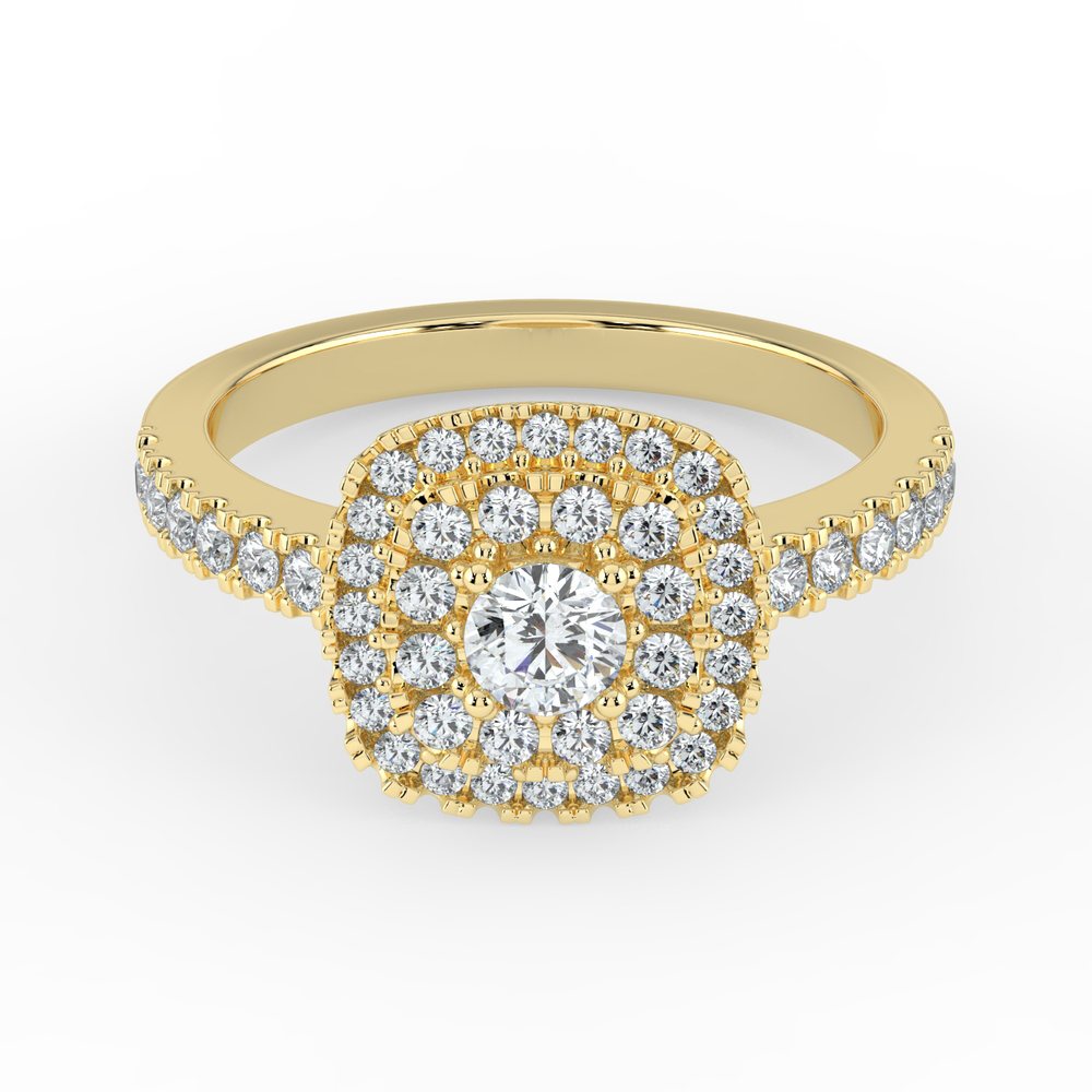 Kohinoor Valerie Cushion timanttisormus keltakulta 14K 933-263 – tuotekuva 10