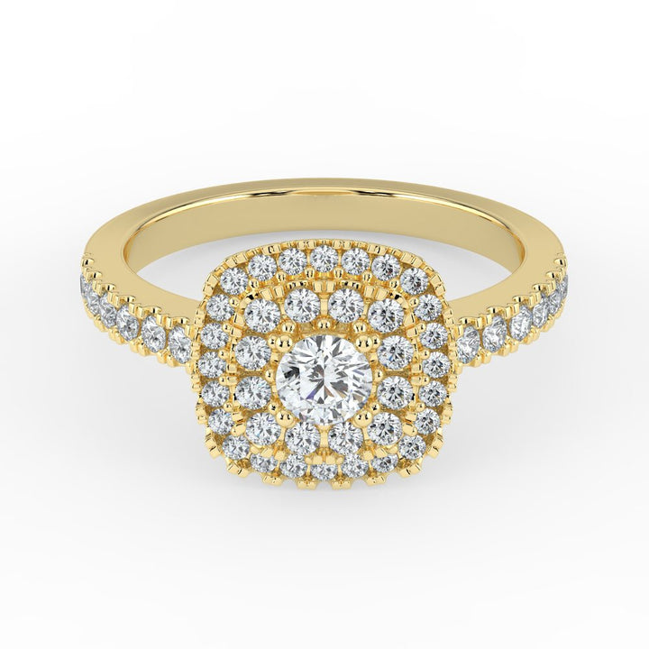 Kohinoor Valerie Cushion timanttisormus keltakulta 14K 933-263 – tuotekuva 10