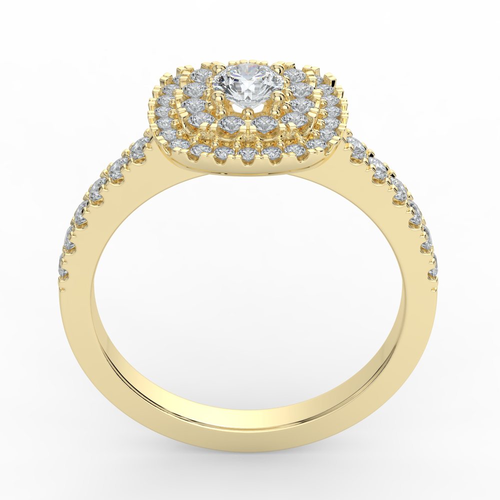 Kohinoor Valerie Cushion timanttisormus keltakulta 14K 933-263 – tuotekuva 11