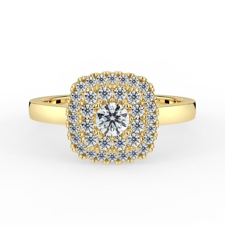 Kohinoor Valerie Cushion timanttisormus keltakulta 14K 933-263 – tuotekuva 3