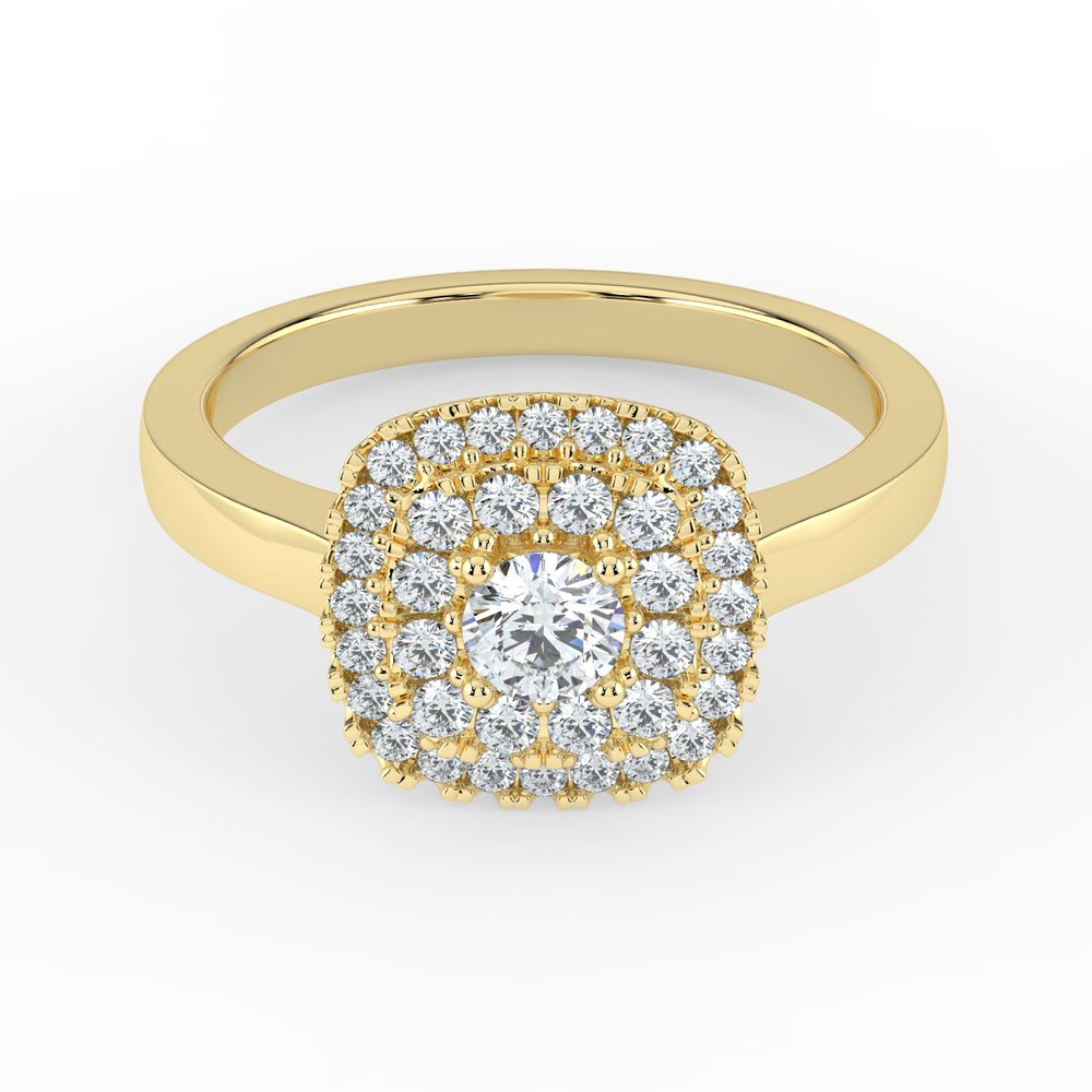 Kohinoor Valerie Cushion timanttisormus keltakulta 14K 933-263 – tuotekuva 4