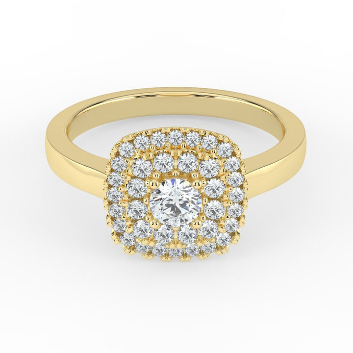 Kohinoor Valerie Cushion timanttisormus keltakulta 14K 933-263 – tuotekuva 4