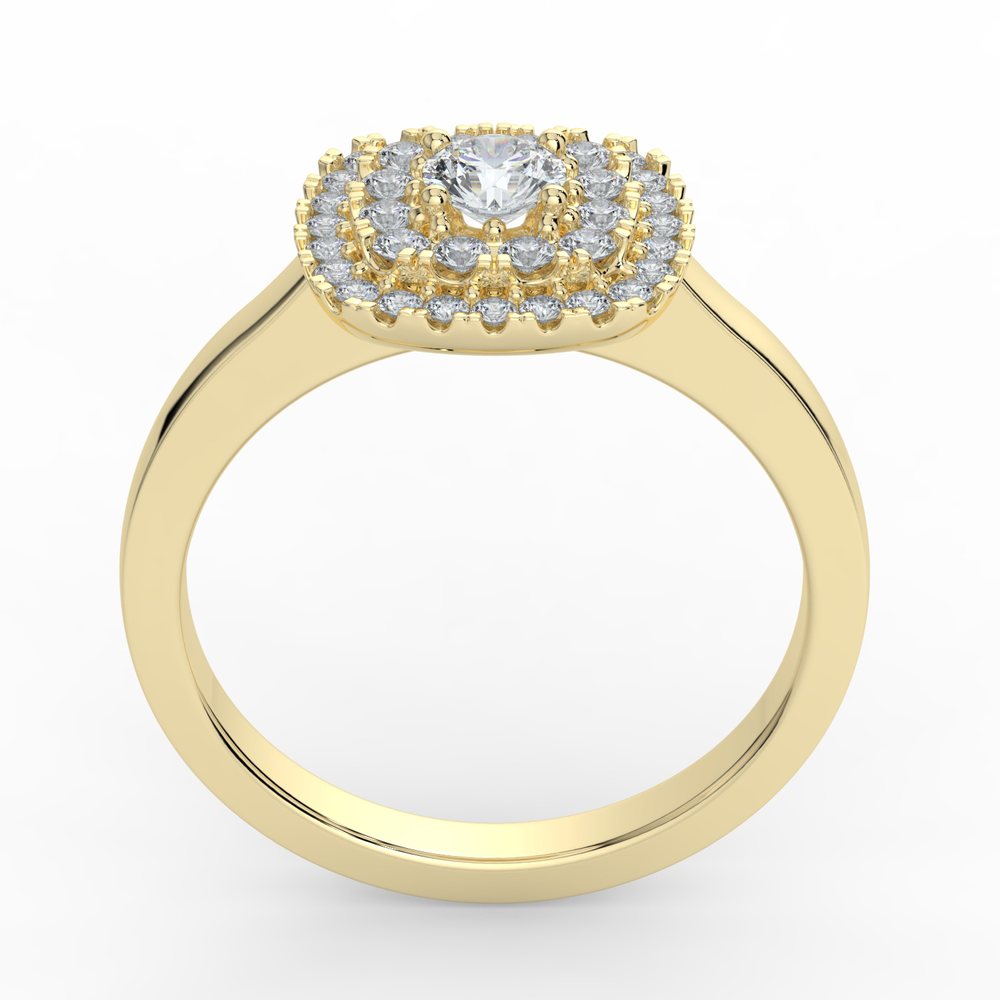Kohinoor Valerie Cushion timanttisormus keltakulta 14K 933-263 – tuotekuva 5