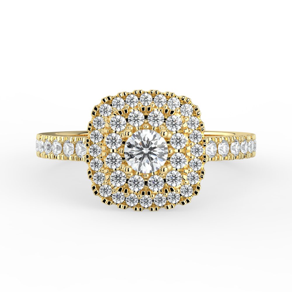Kohinoor Valerie Cushion timanttisormus keltakulta 14K 933-263 – tuotekuva 9