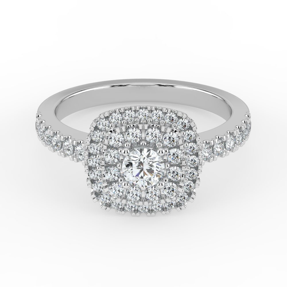 Kohinoor Valerie Cushion timanttisormus valkokulta 14K 933-263V – tuotekuva 10