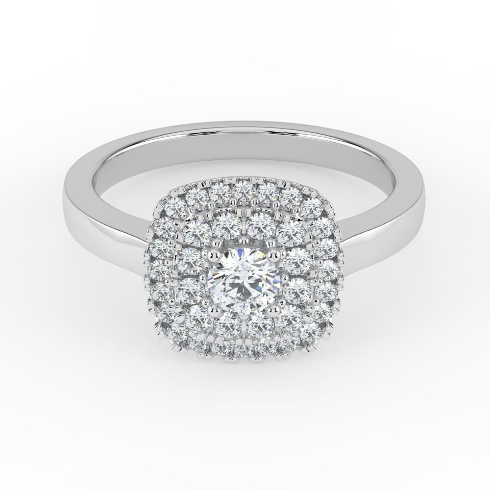 Kohinoor Valerie Cushion timanttisormus valkokulta 14K 933-263V – tuotekuva 4