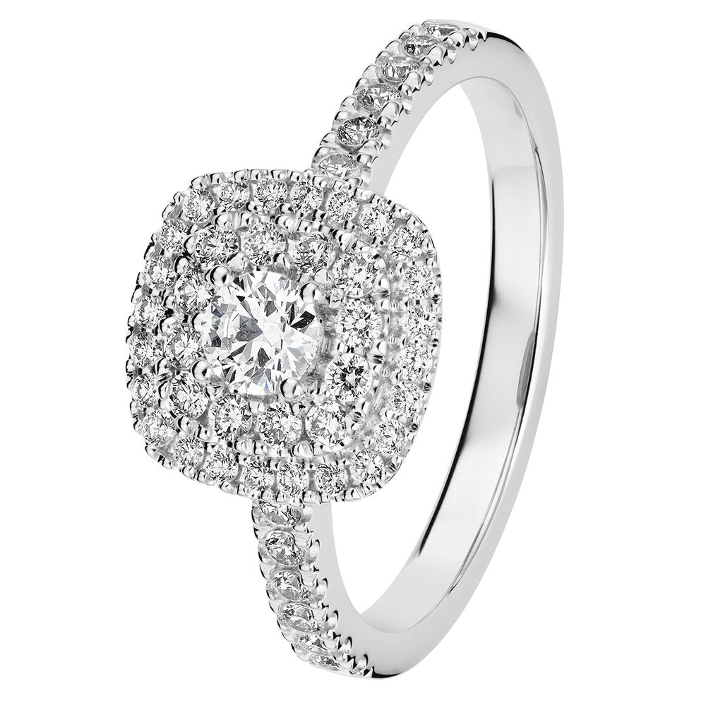 Kohinoor Valerie Cushion timanttisormus valkokulta 14K 933-263V – tuotekuva 7