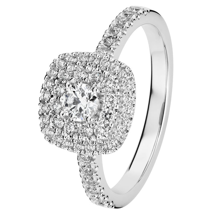 Kohinoor Valerie Cushion timanttisormus valkokulta 14K 933-263V – tuotekuva 7