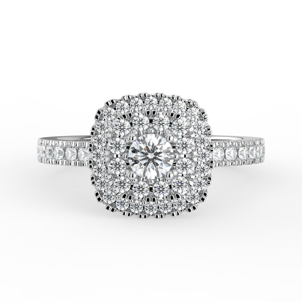 Kohinoor Valerie Cushion timanttisormus valkokulta 14K 933-263V – tuotekuva 9