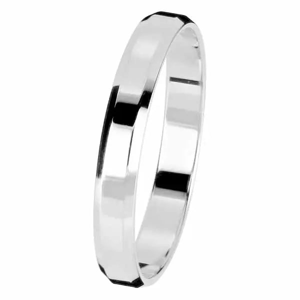 Kohinoor valkokultainen kihlasormus viisteflakka 3 mm 003-613V