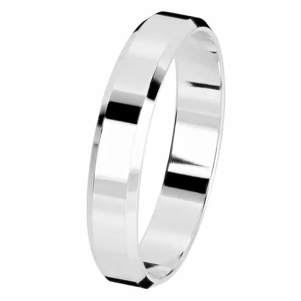 Kohinoor valkokultainen kihlasormus viisteflakka 4 mm 003-614V