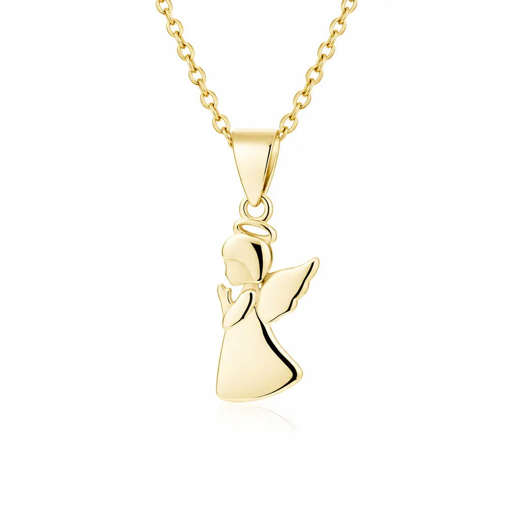 Kullattu hopeinen enkelikaulakoru 38 cm, 14K kullattu 925 hopea