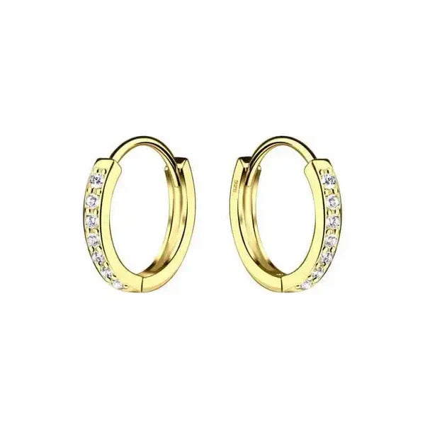 Kullatut rengaskorvakorut zirkoneilla - Kulta-Aika