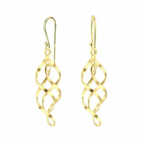 Kullatut roikkuvat hopeakorvakorut spiraalit Trendi Koru