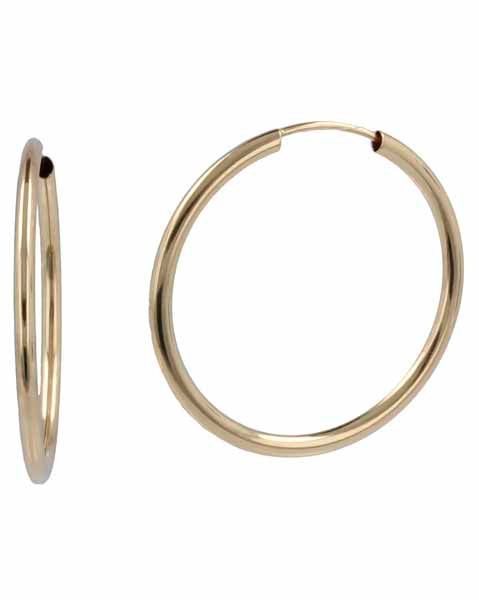 Kultaiset korvarenkaat 1,6 x 25 mm